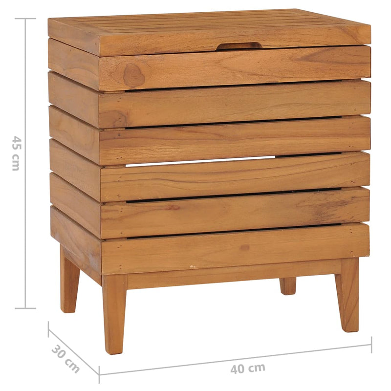vidaXL Laundry Basket 40x30x45 cm Solid Teak Wood