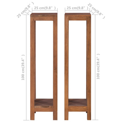 vidaXL Plant Stands 3 pcs Solid Teak Wood
