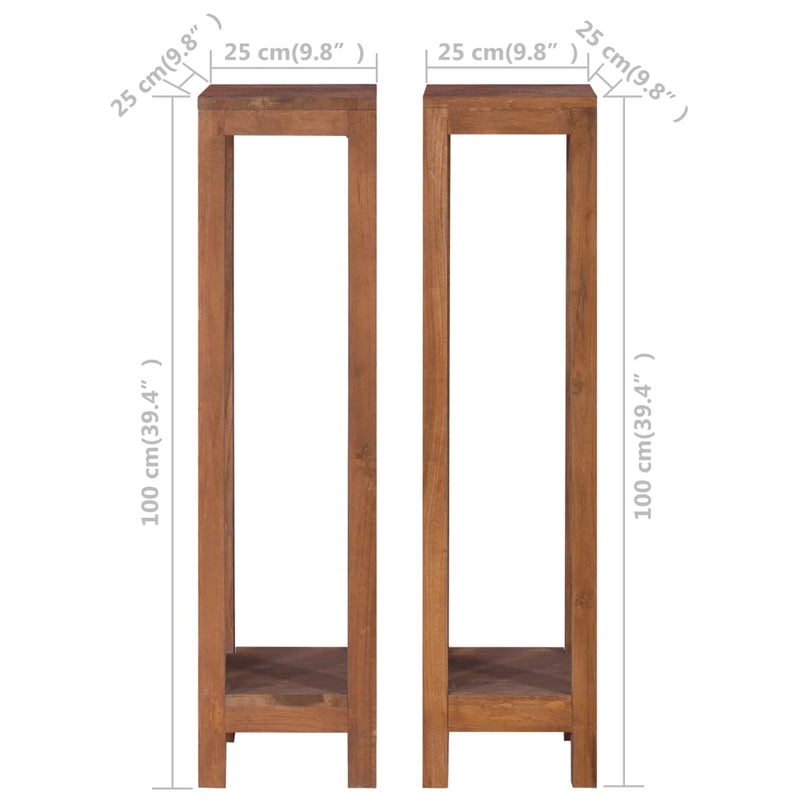 vidaXL Plant Stands 3 pcs Solid Teak Wood