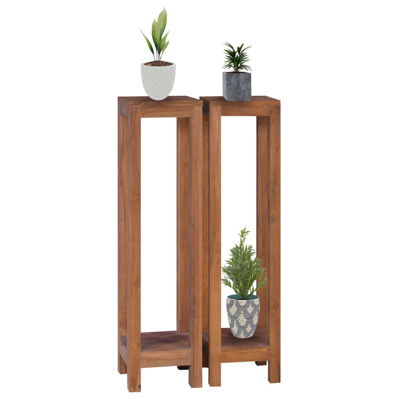 vidaXL Plant Stands 3 pcs Solid Teak Wood