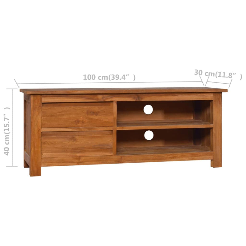 vidaXL TV Cabinet 100x30x40 cm Solid Teak Wood