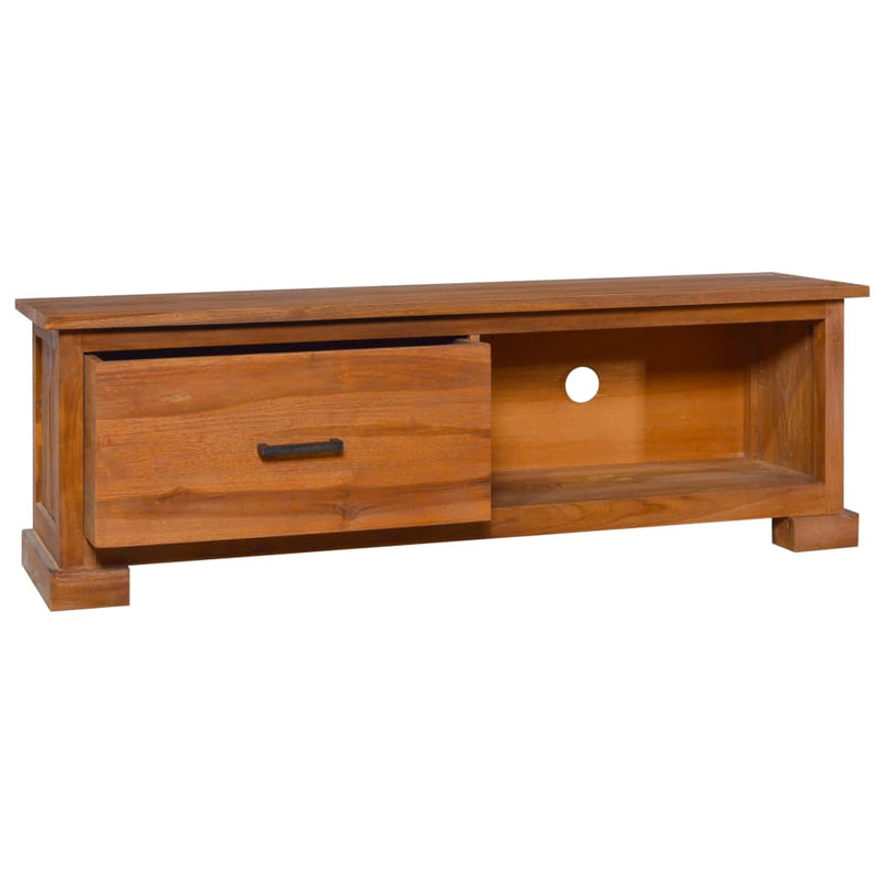 vidaXL TV Cabinet 112x30x37 cm Solid Teak Wood