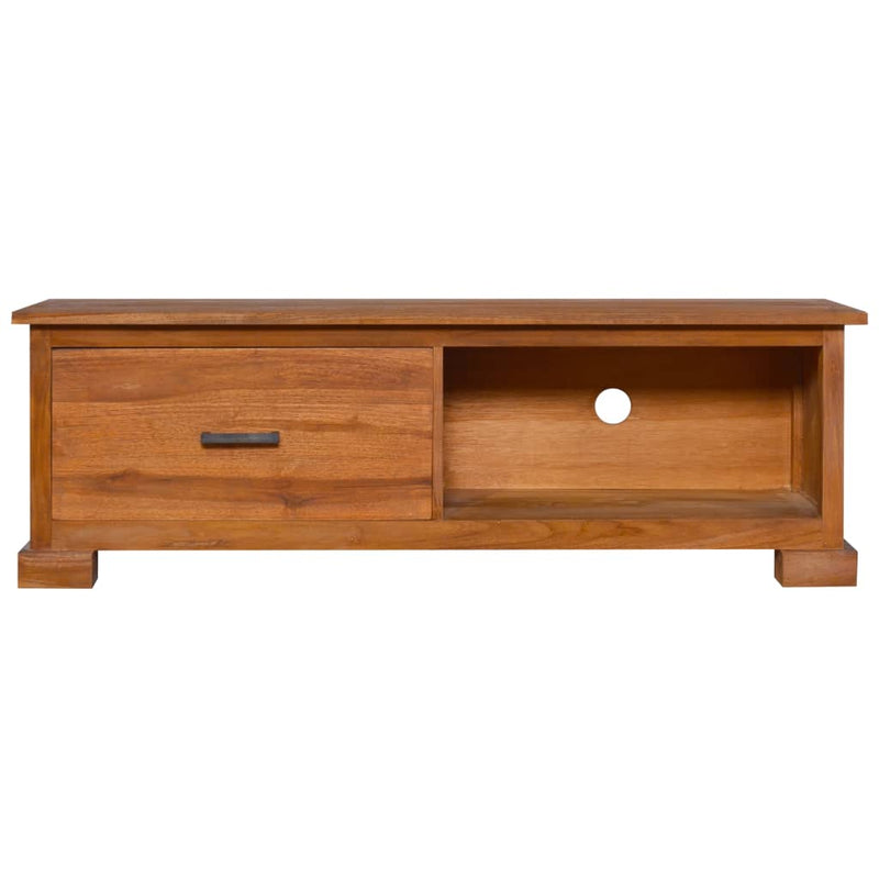 vidaXL TV Cabinet 112x30x37 cm Solid Teak Wood
