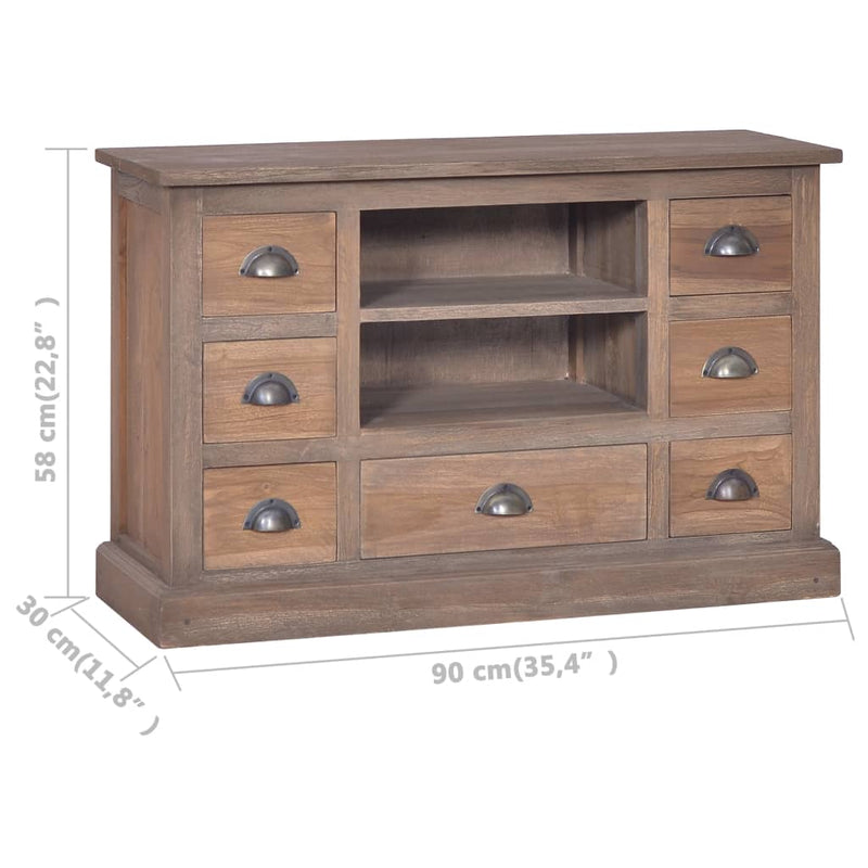 vidaXL Sideboard 90x30x58 cm Solid Teak Wood