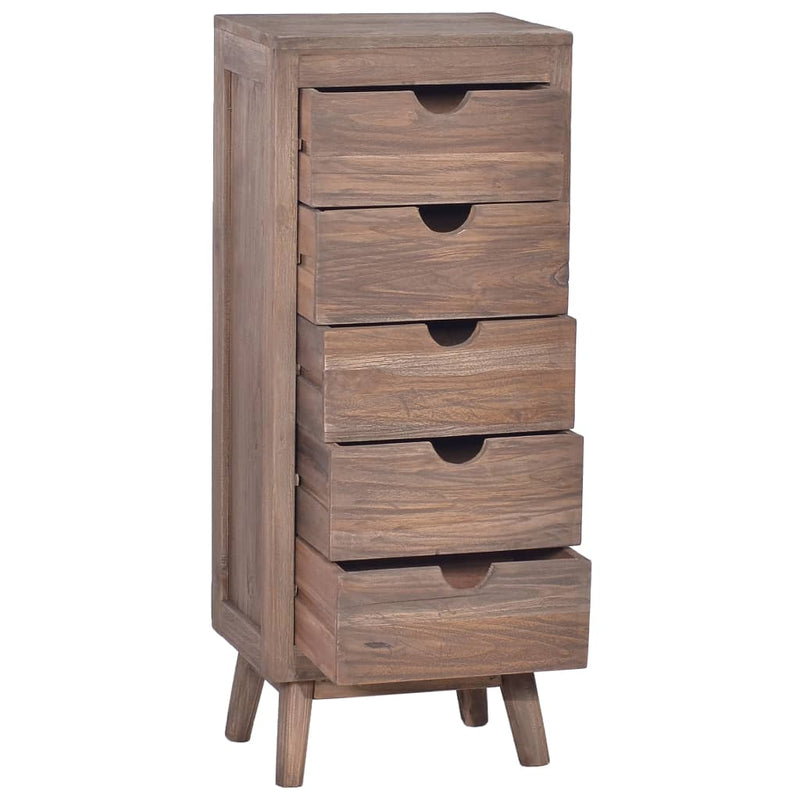 vidaXL Sideboard with 5 Drawers 40x30x100 cm Solid Teak Wood