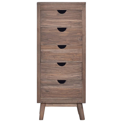 vidaXL Sideboard with 5 Drawers 40x30x100 cm Solid Teak Wood