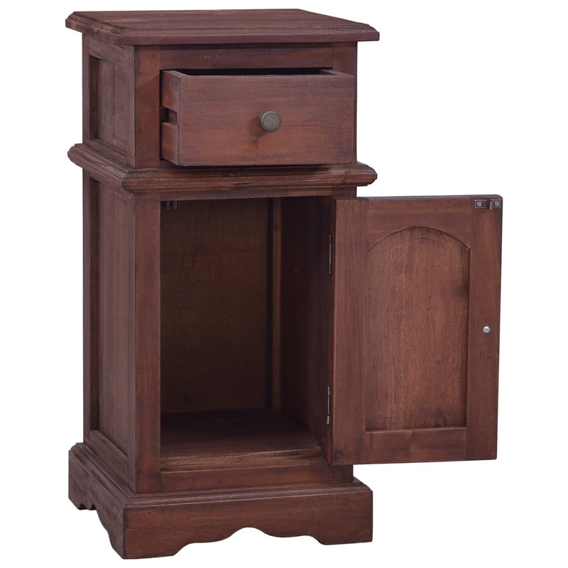 vidaXL Bedside Cabinet Light Black Coffee Solid Mahogany Wood