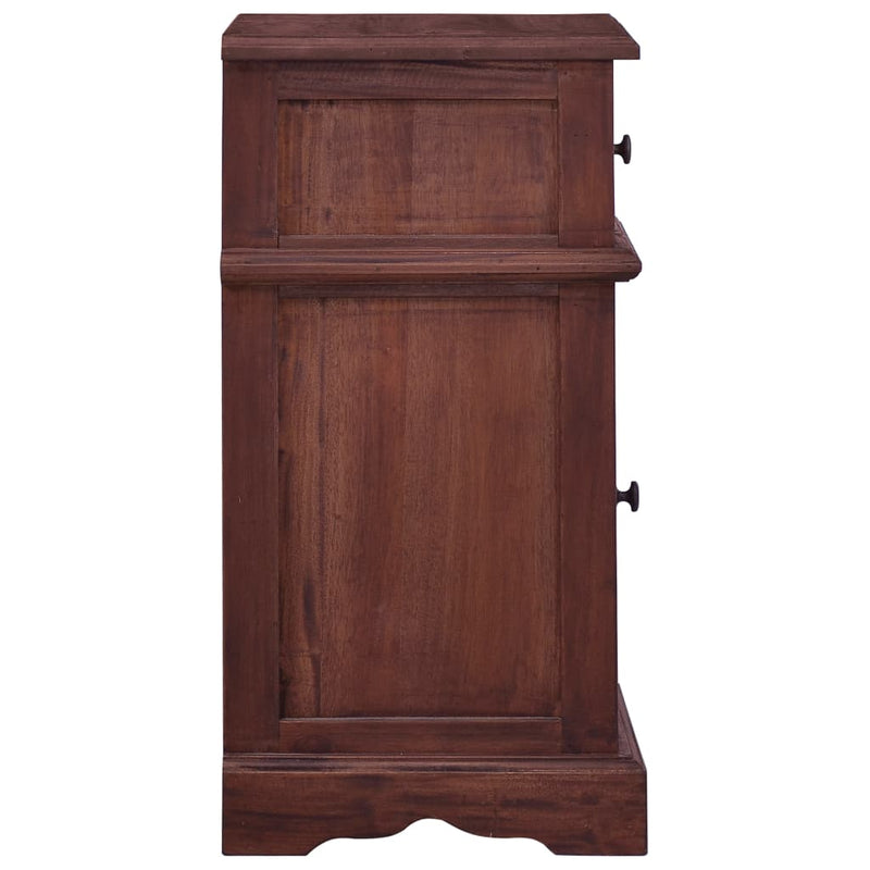 vidaXL Bedside Cabinet Light Black Coffee Solid Mahogany Wood