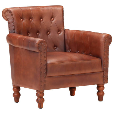 vidaXL Armchair Black Real Goat Leather