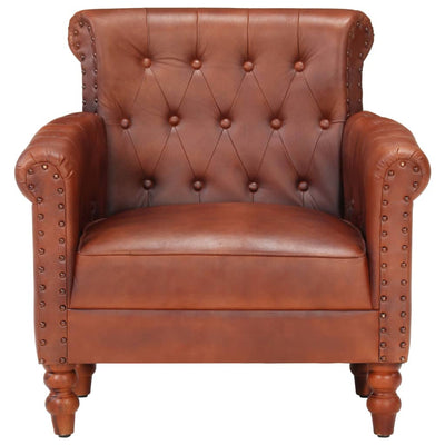 vidaXL Armchair Black Real Goat Leather