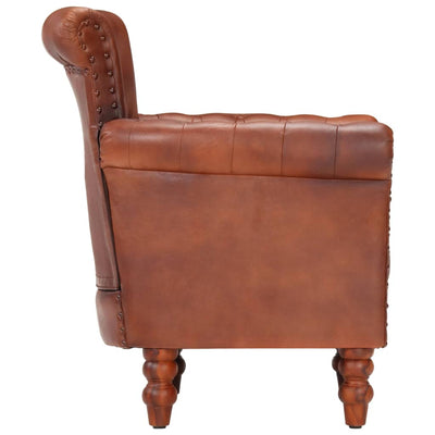 vidaXL Armchair Black Real Goat Leather