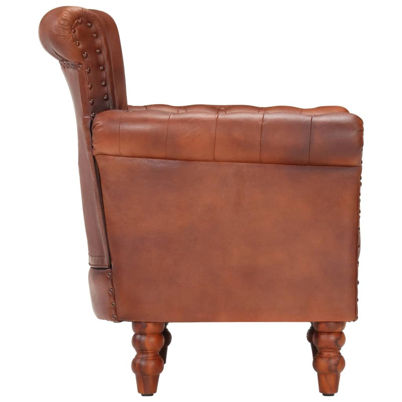 vidaXL Armchair Black Real Goat Leather