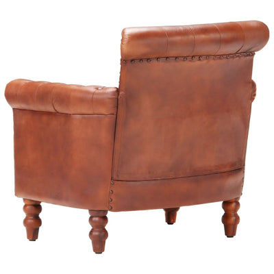 vidaXL Armchair Black Real Goat Leather