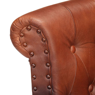 vidaXL Armchair Black Real Goat Leather