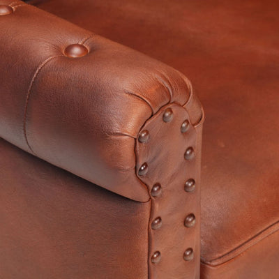 vidaXL Armchair Black Real Goat Leather