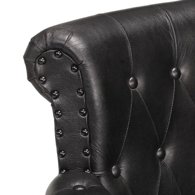 vidaXL Armchair Black Real Goat Leather