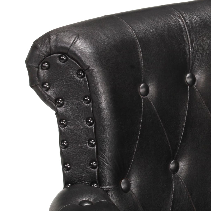 vidaXL Armchair Black Real Goat Leather