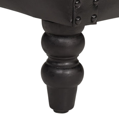 vidaXL Armchair Black Real Goat Leather