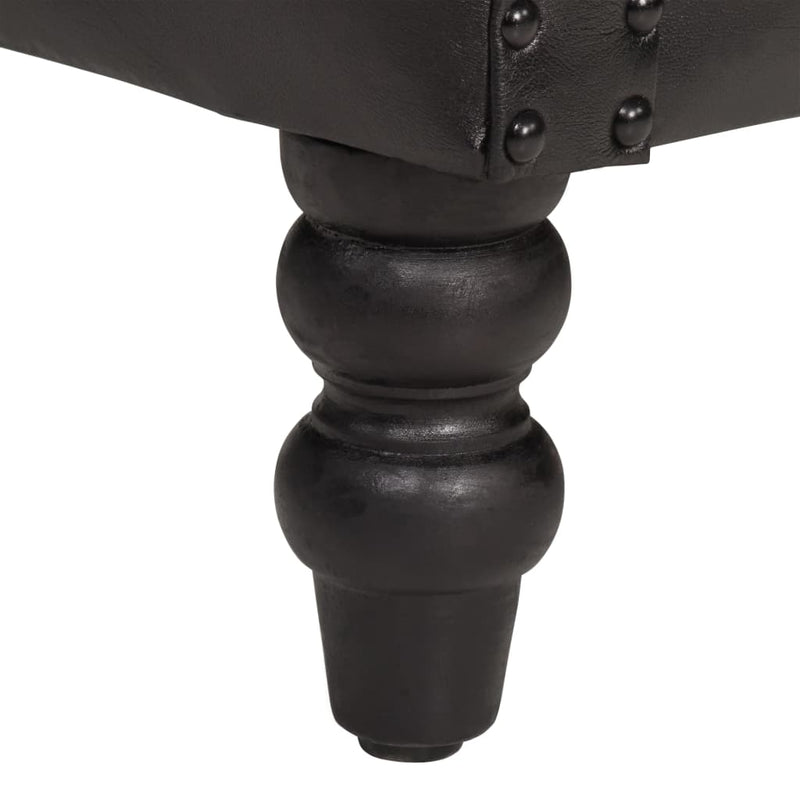 vidaXL Armchair Black Real Goat Leather