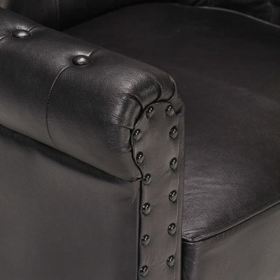 vidaXL Armchair Black Real Goat Leather
