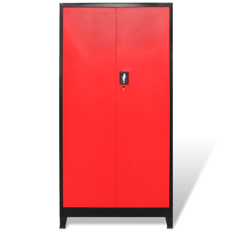 vidaXL Tool Cabinet with Tool Chest Steel 90x40x180 cm Red and Black