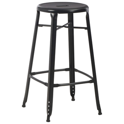 vidaXL Bar Stools 4 pcs Black Steel