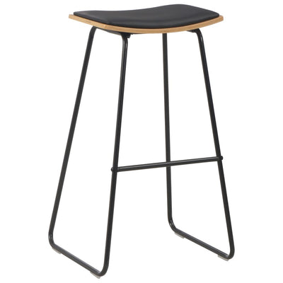 vidaXL Bar Stools 4 pcs Black Faux Leather