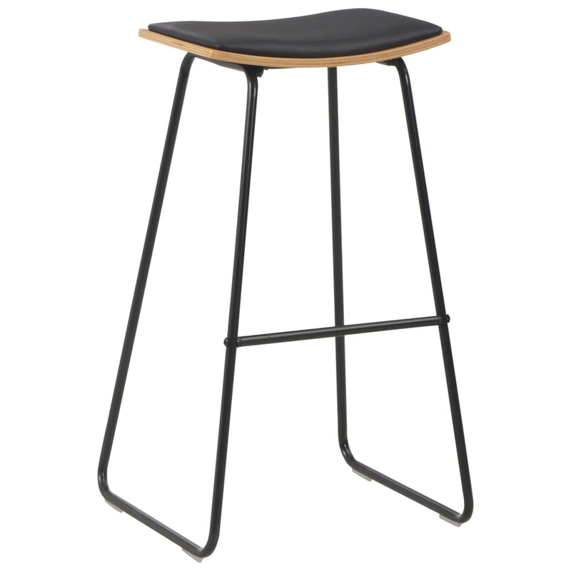 vidaXL Bar Stools 4 pcs Black Faux Leather