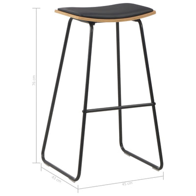 vidaXL Bar Stools 6 pcs Black Faux Leather