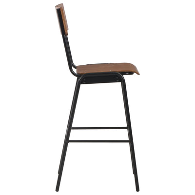 vidaXL Bar Stools 4 pcs Black Solid Plywood Steel