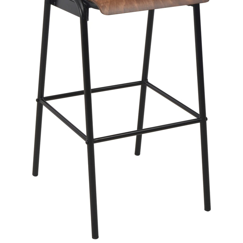 vidaXL Bar Stools 6 pcs Black Solid Plywood Steel
