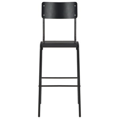 vidaXL Bar Stools 6 pcs Black Solid Plywood Steel