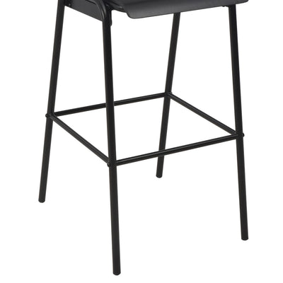 vidaXL Bar Stools 6 pcs Black Solid Plywood Steel