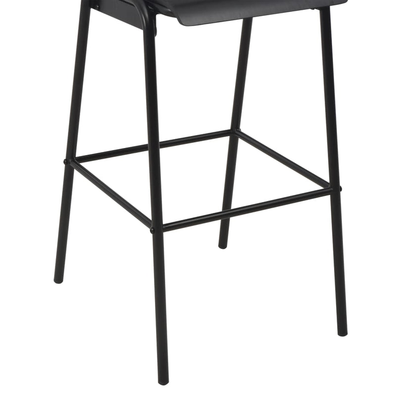 vidaXL Bar Stools 6 pcs Black Solid Plywood Steel