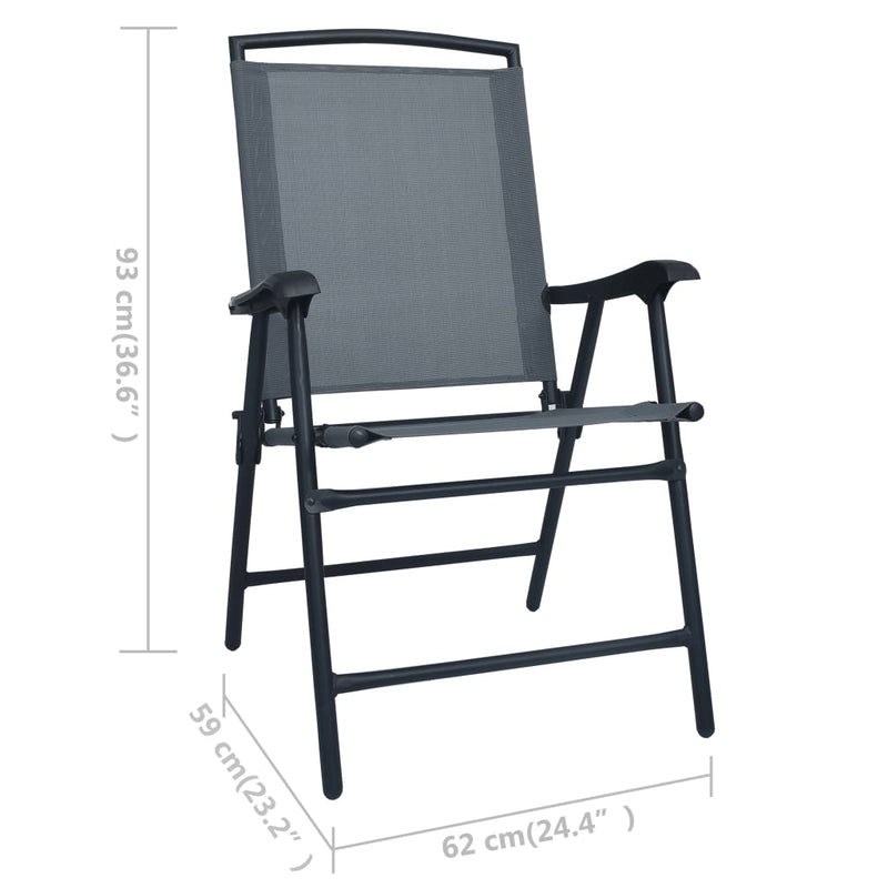 vidaXL 3 Piece Bistro Set Grey Steel