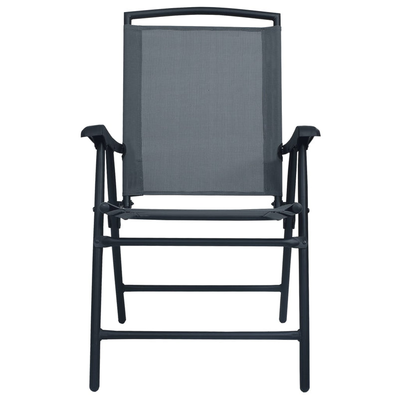 vidaXL 3 Piece Bistro Set Grey Steel