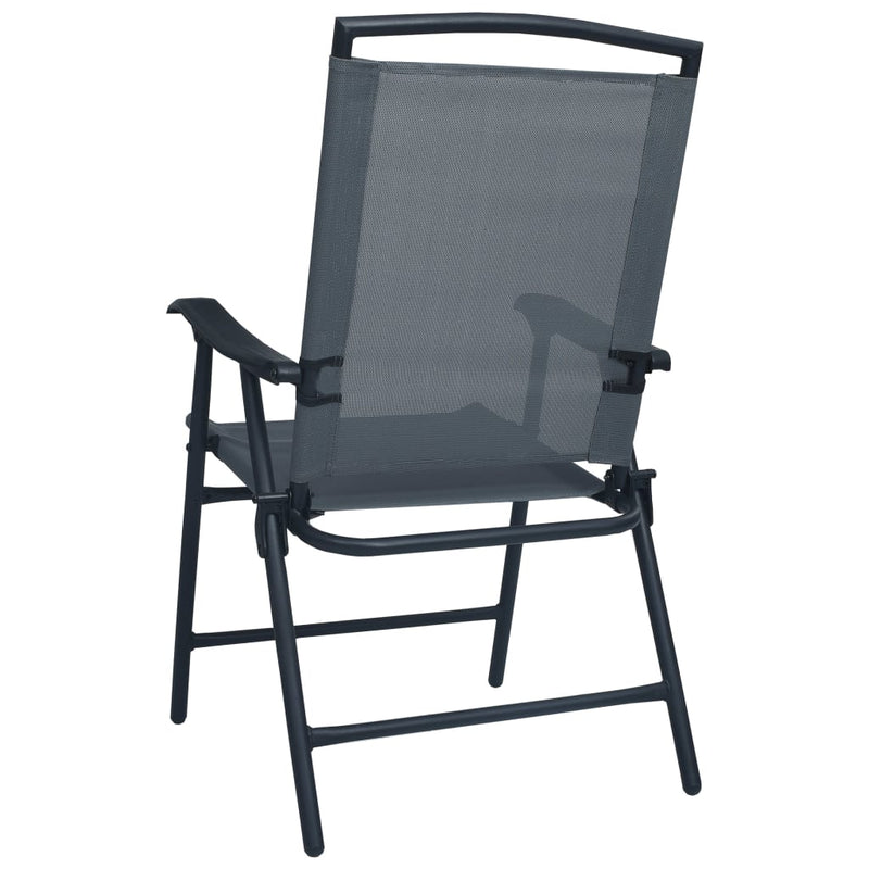 vidaXL 3 Piece Bistro Set Grey Steel