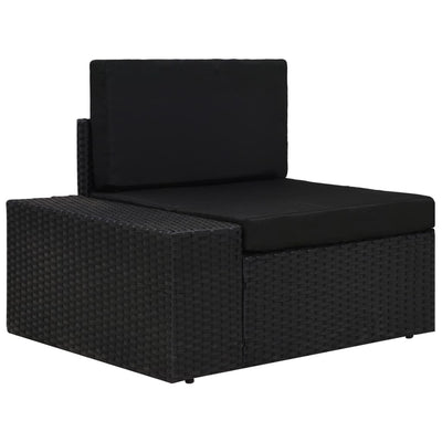 vidaXL 4 Piece Garden Lounge Set Poly Rattan Black