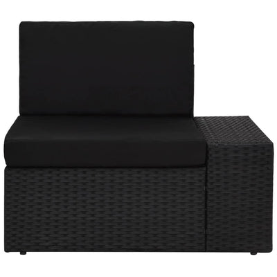 vidaXL 4 Piece Garden Lounge Set Poly Rattan Black
