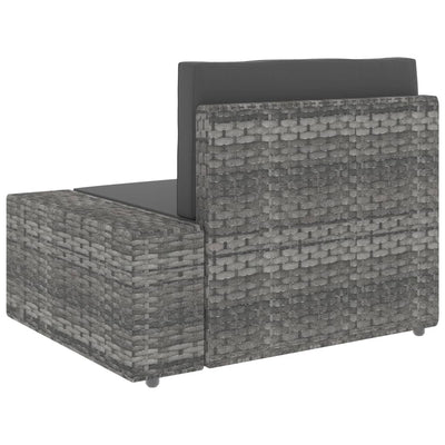 vidaXL 4 Piece Garden Lounge Set Poly Rattan Black
