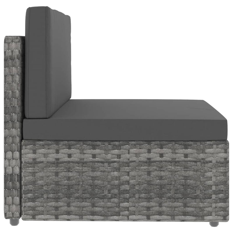 vidaXL 4 Piece Garden Lounge Set Poly Rattan Black