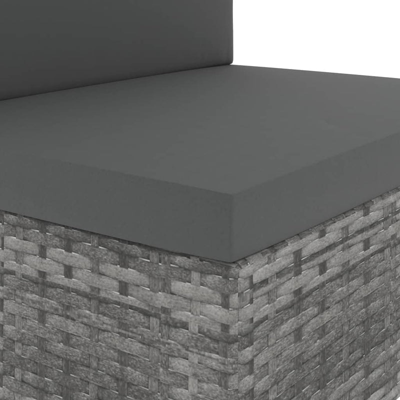 vidaXL 4 Piece Garden Lounge Set Poly Rattan Black