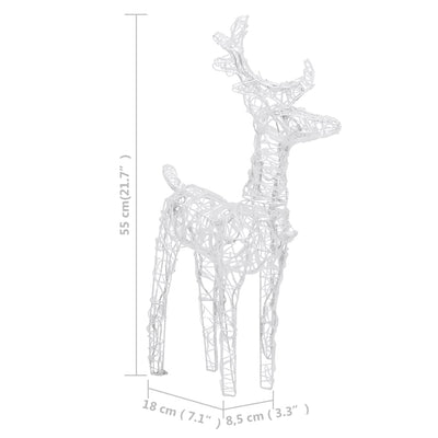 vidaXL Reindeers & Sleigh Christmas Decoration 160 LEDs 130 cm Acrylic