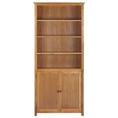 vidaXL Bookcase with 2 Doors 90x30x200 cm Solid Oak Wood