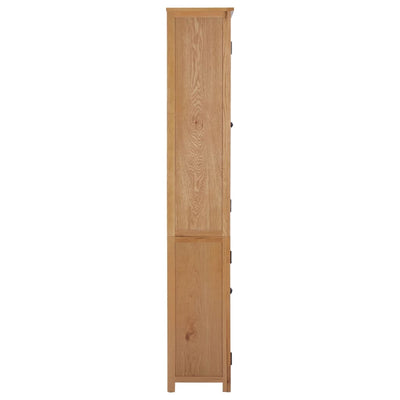 vidaXL Bookcase with 2 Doors 90x30x200 cm Solid Oak Wood