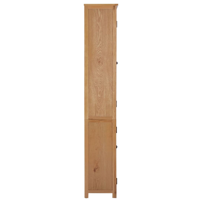 vidaXL Bookcase with 2 Doors 90x30x200 cm Solid Oak Wood