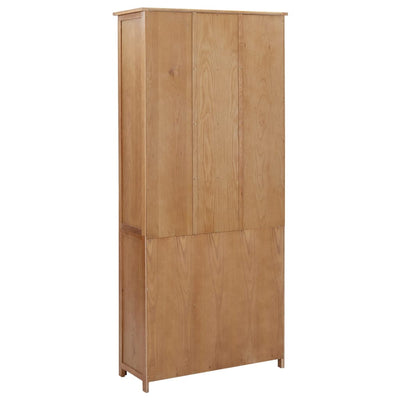 vidaXL Bookcase with 2 Doors 90x30x200 cm Solid Oak Wood