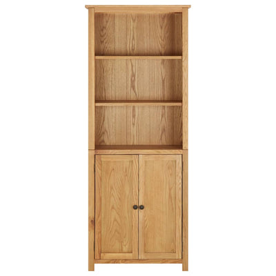 vidaXL Bookcase with 2 Doors 90x30x200 cm Solid Oak Wood
