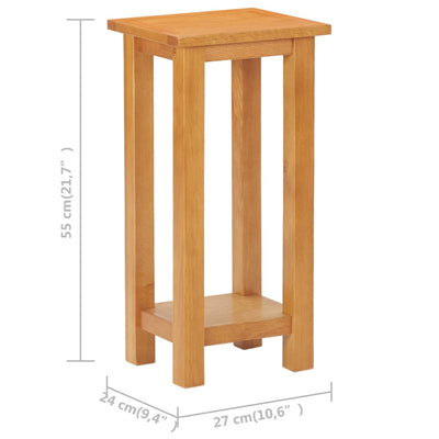 vidaXL Side Table 27x24x55 cm Solid Oak Wood
