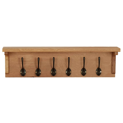 vidaXL Coat Rack 60x16x16 cm Solid Oak Wood